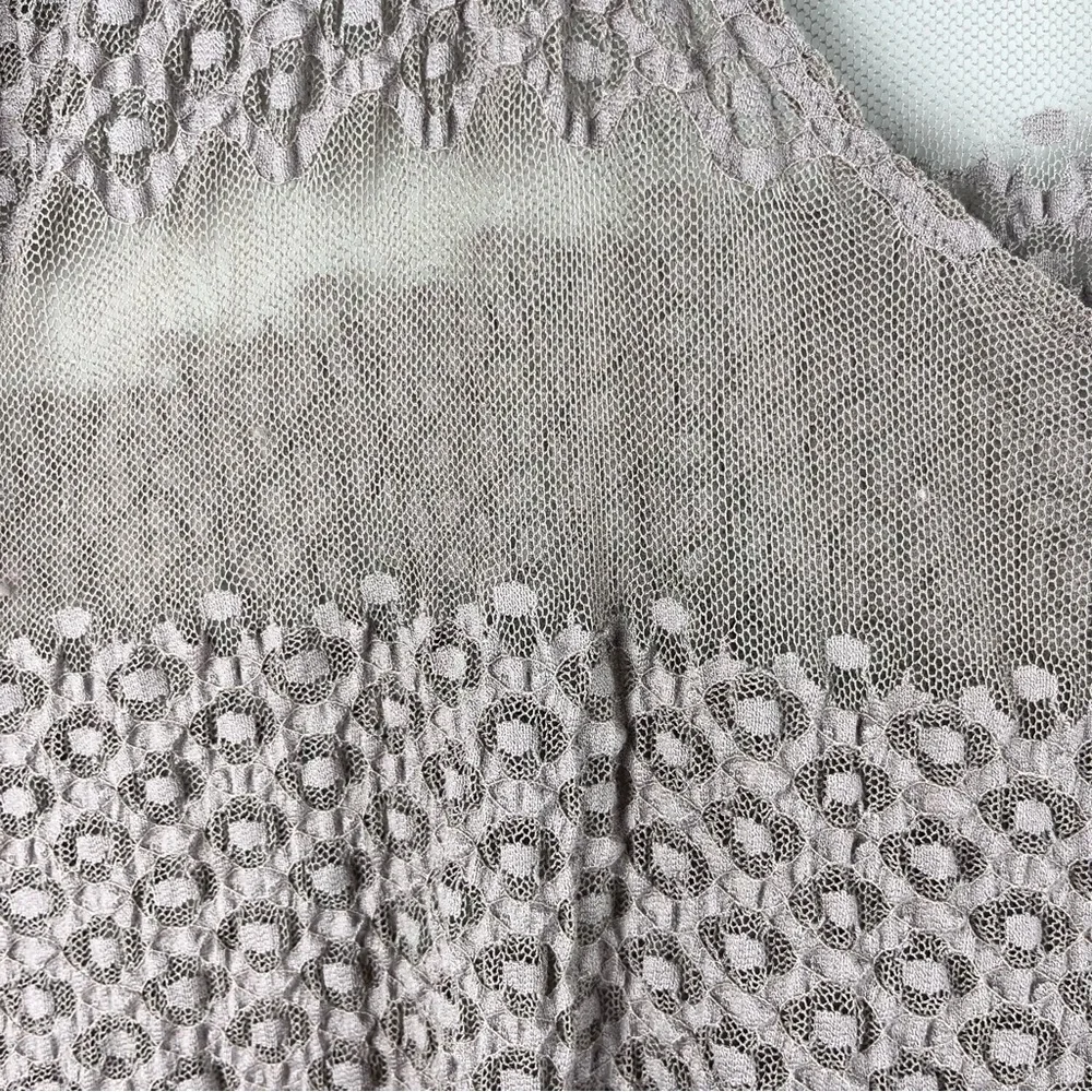 Free People Moonlight Breeze Lace Mesh Sheer Tunic Dusty Mauve Top Small